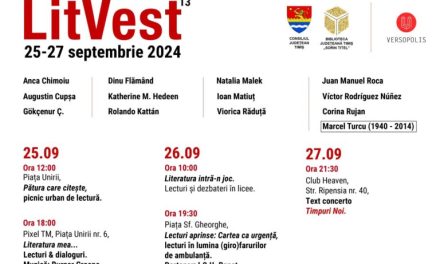 Cea de-a XIII-a ediție a festivalului de literatură LitVest, 25-27 septembrie 2024