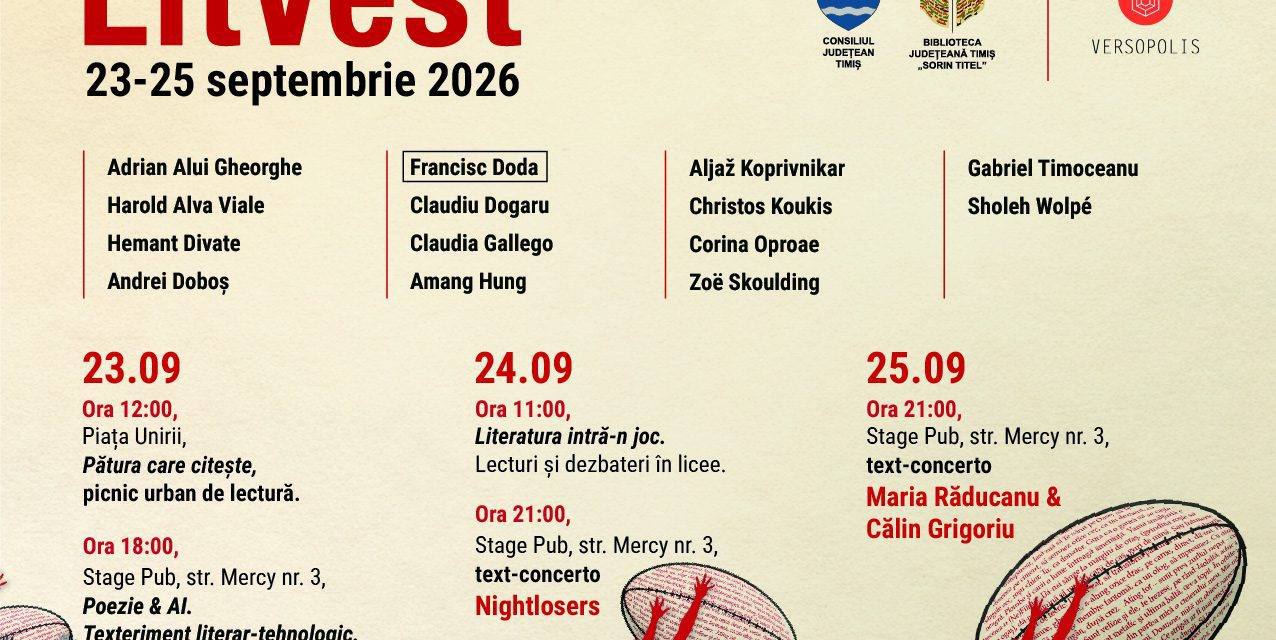 LitVest 2026, editia a 15-a, 23-25 septembrie 2026 | Festivalul International de Literatura